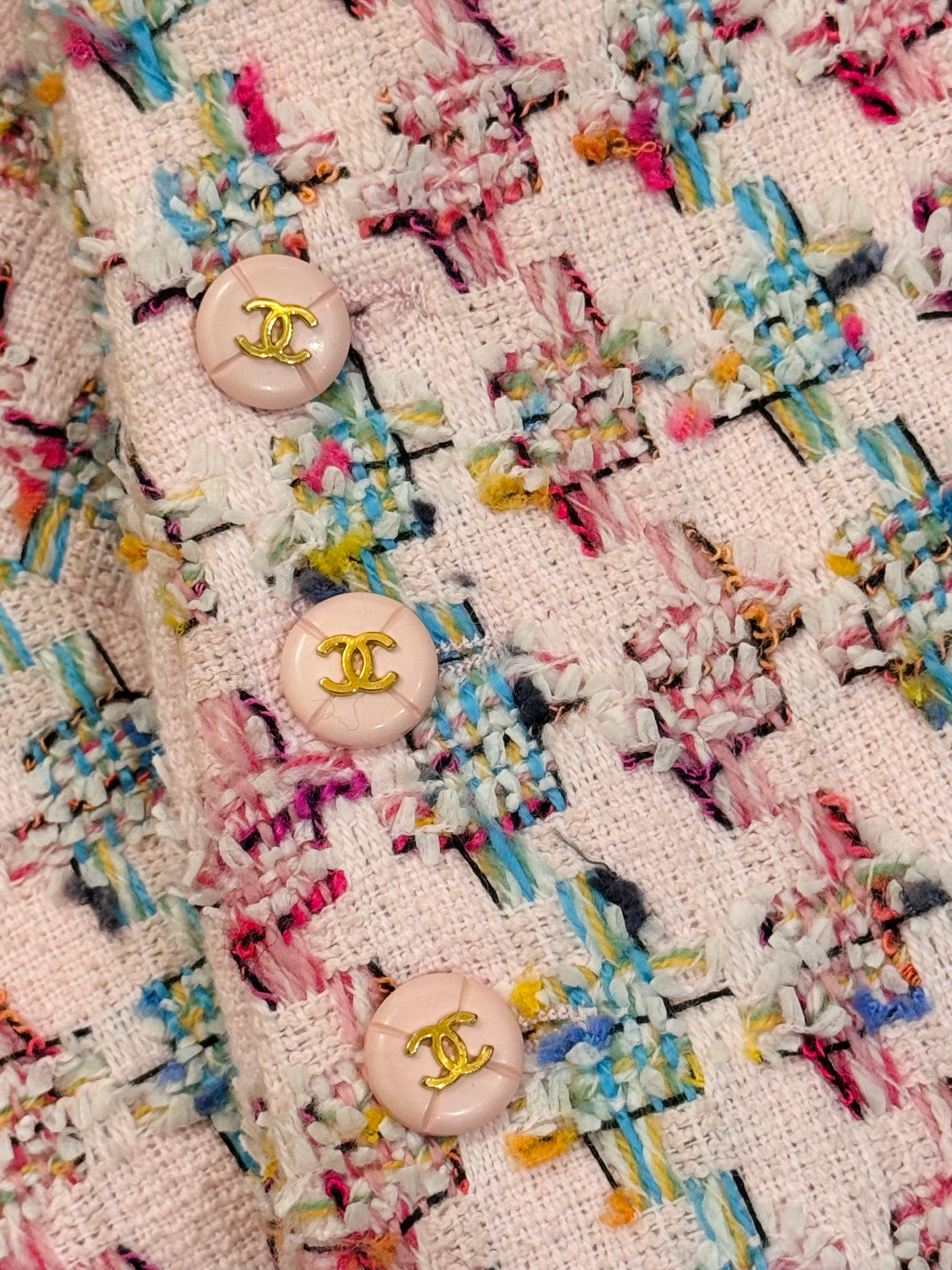 Chanel S/S 1995 Barbie Collection fantasy pink tweed runway suit skirt For Sale 11