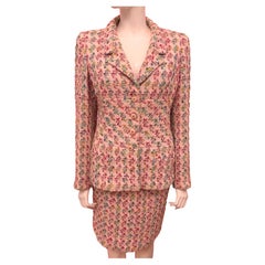 Chanel S/S 1995 Barbie Collection fantasy pink tweed runway suit skirt