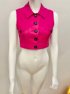 Chanel S/S 1995 Barbie collection rare pink lambskin leather vest