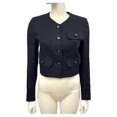 Chanel S/S 1995 Barbie Collection runway linen cropped jacket by Karl Lagerfeld