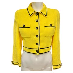 Chanel S/S 1995 Barbie Collection yellow tweed cropped jacket