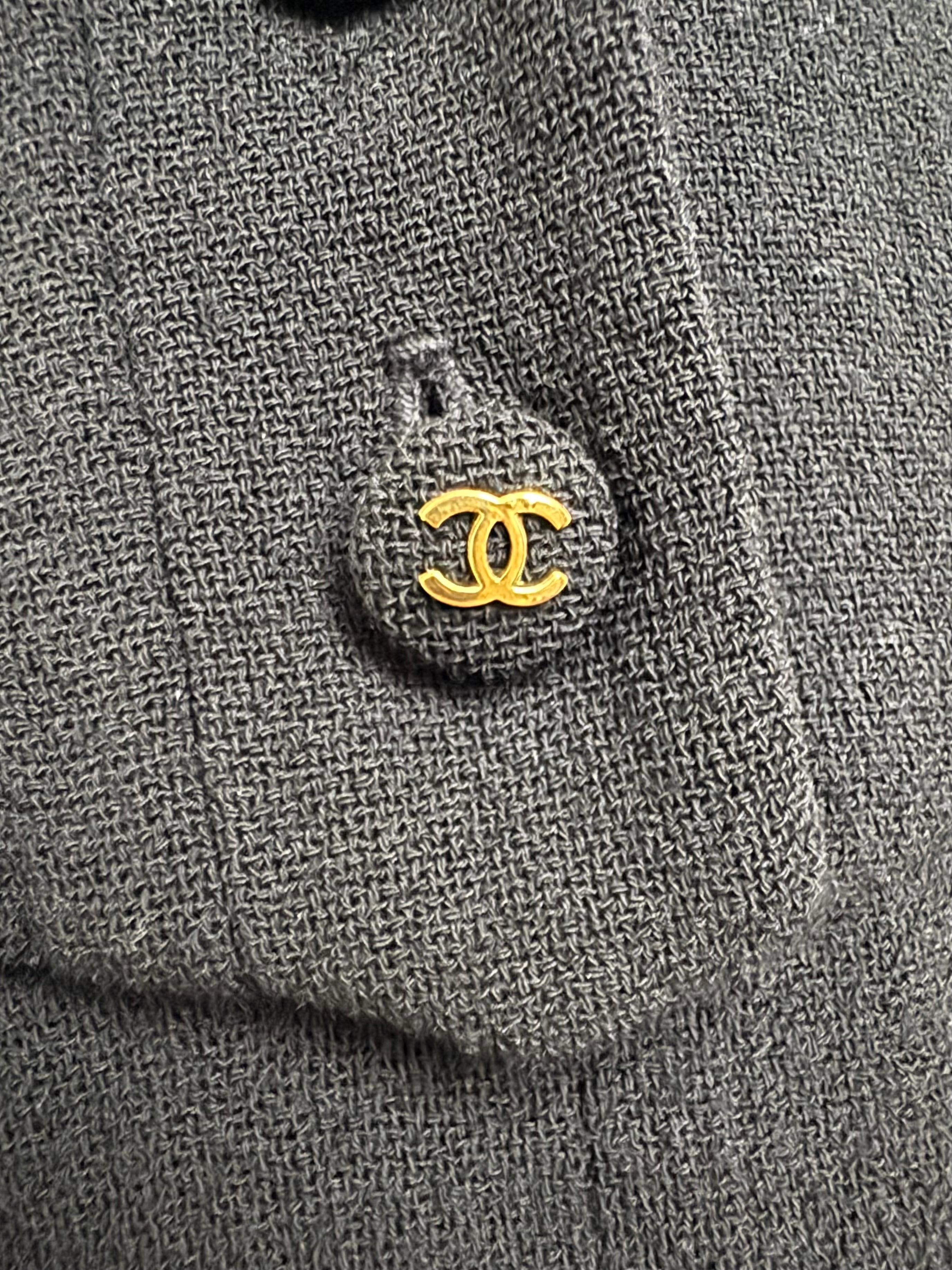 Chanel S/S 1995 CC Buttons Crepe Runway Dress For Sale 2
