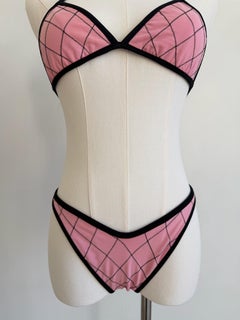 Chanel S/S 1995 Pink Quilted Bikini Set