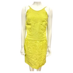 Chanel S/S 1996 yellow lime linen runway dress by Karl Lagerfeld
