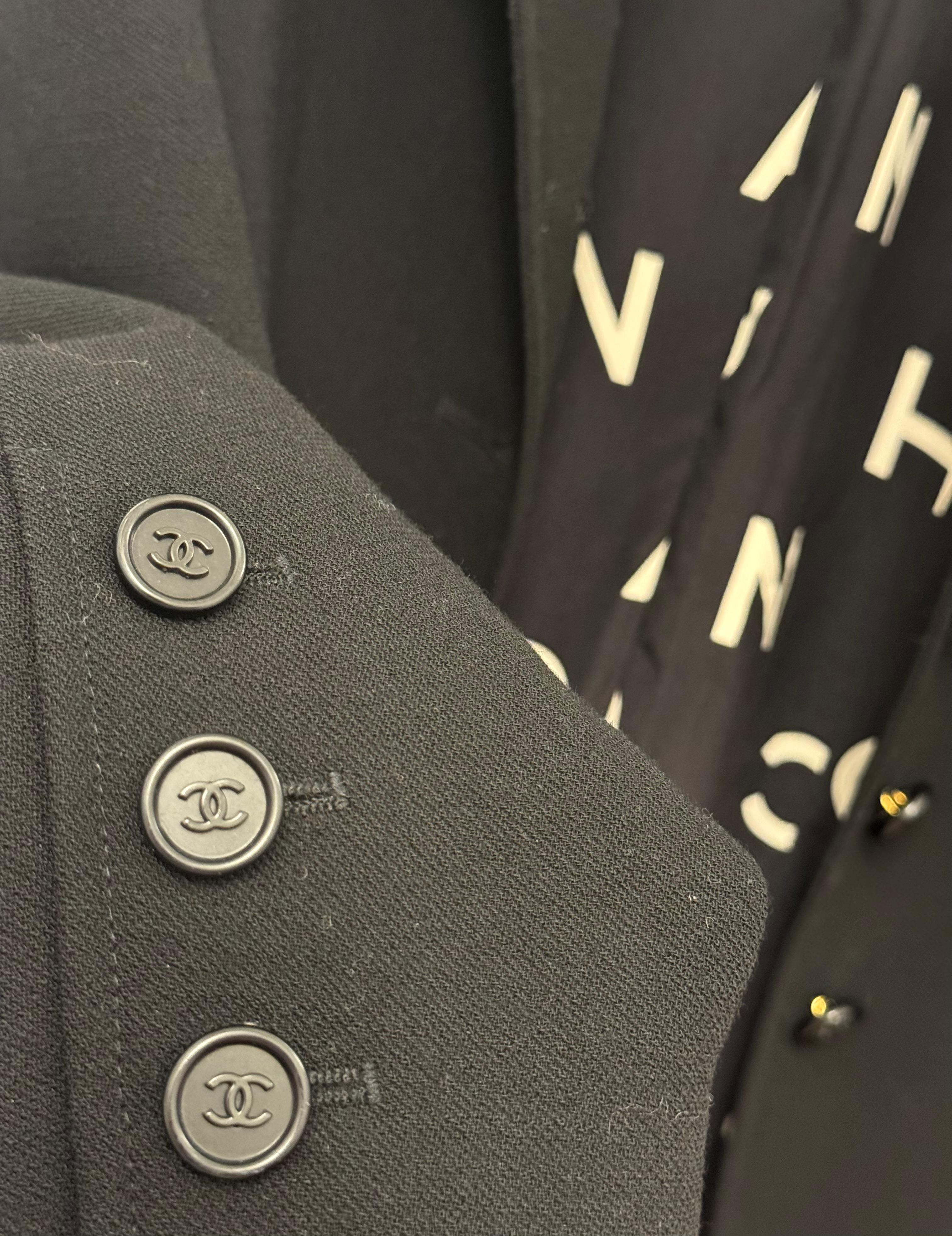 Chanel S/S 1997 Alpha Logo Coco Print lining black jacket by Karl Lagerfeld 7