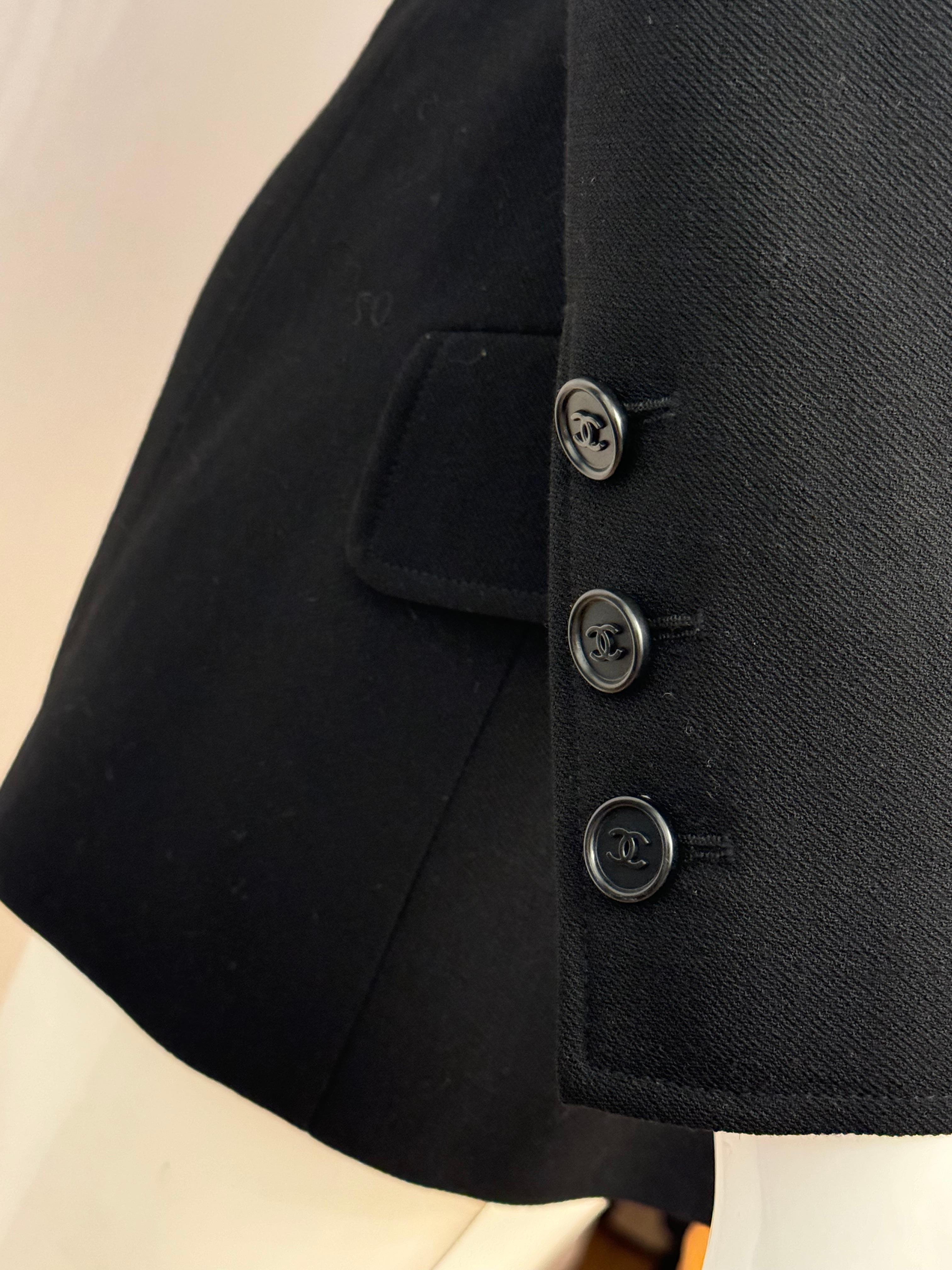 Chanel S/S 1997 Alpha Logo Coco Print lining black jacket by Karl Lagerfeld 15