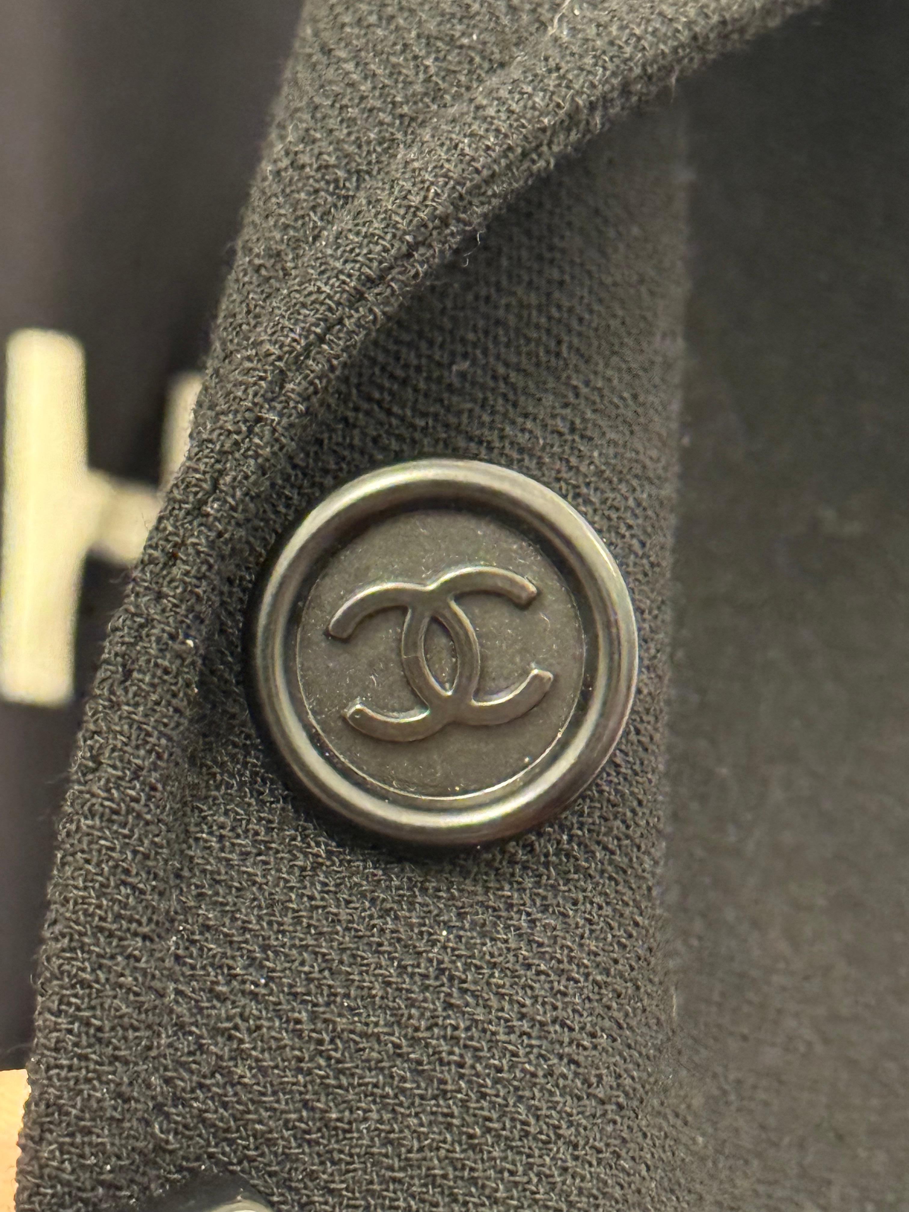 Chanel S/S 1997 Alpha Logo Coco Print lining black jacket by Karl Lagerfeld 1