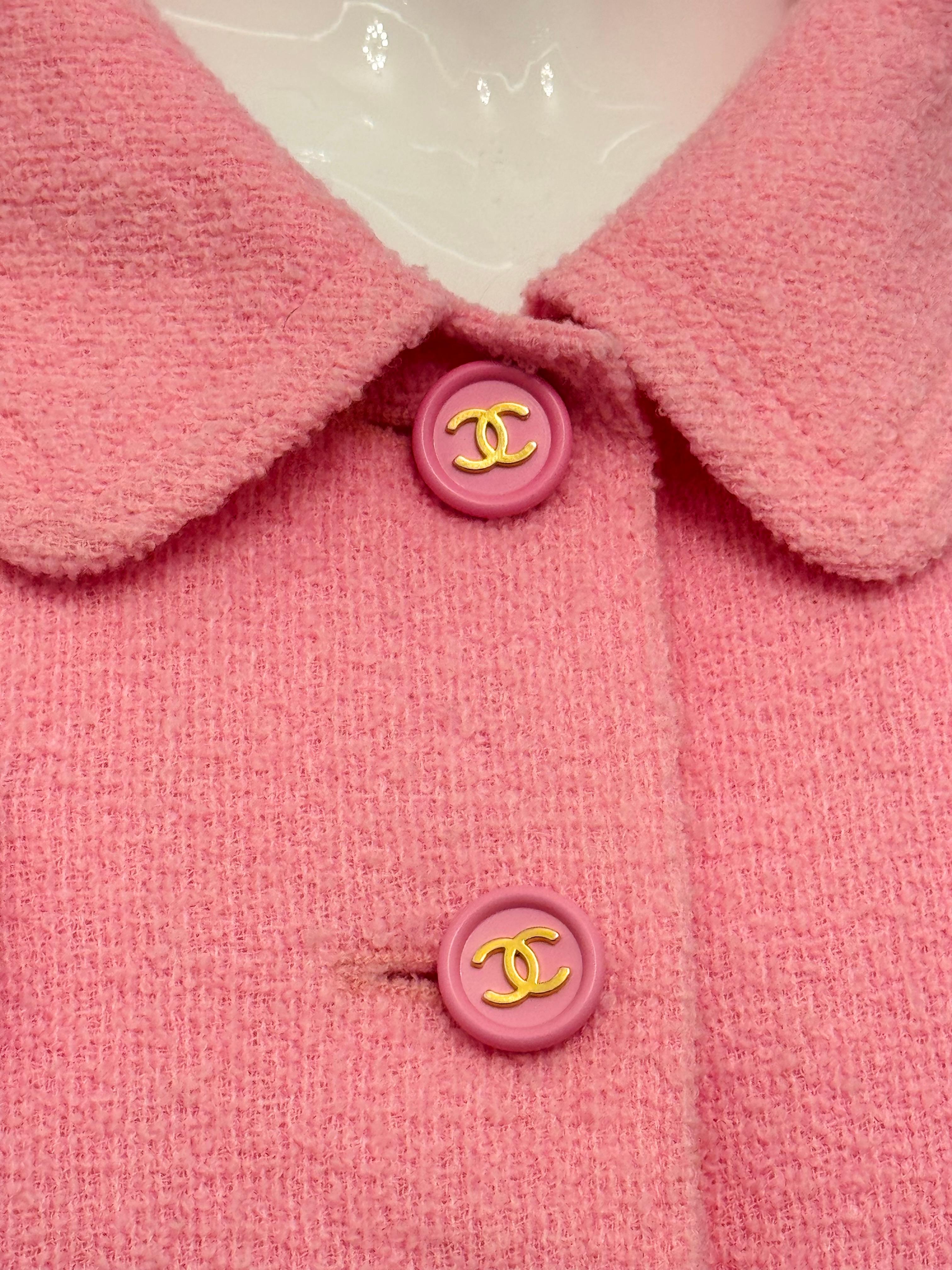 Chanel S/S 1997 falda de traje rosa chicle de Karl Lagerfeld en venta 5