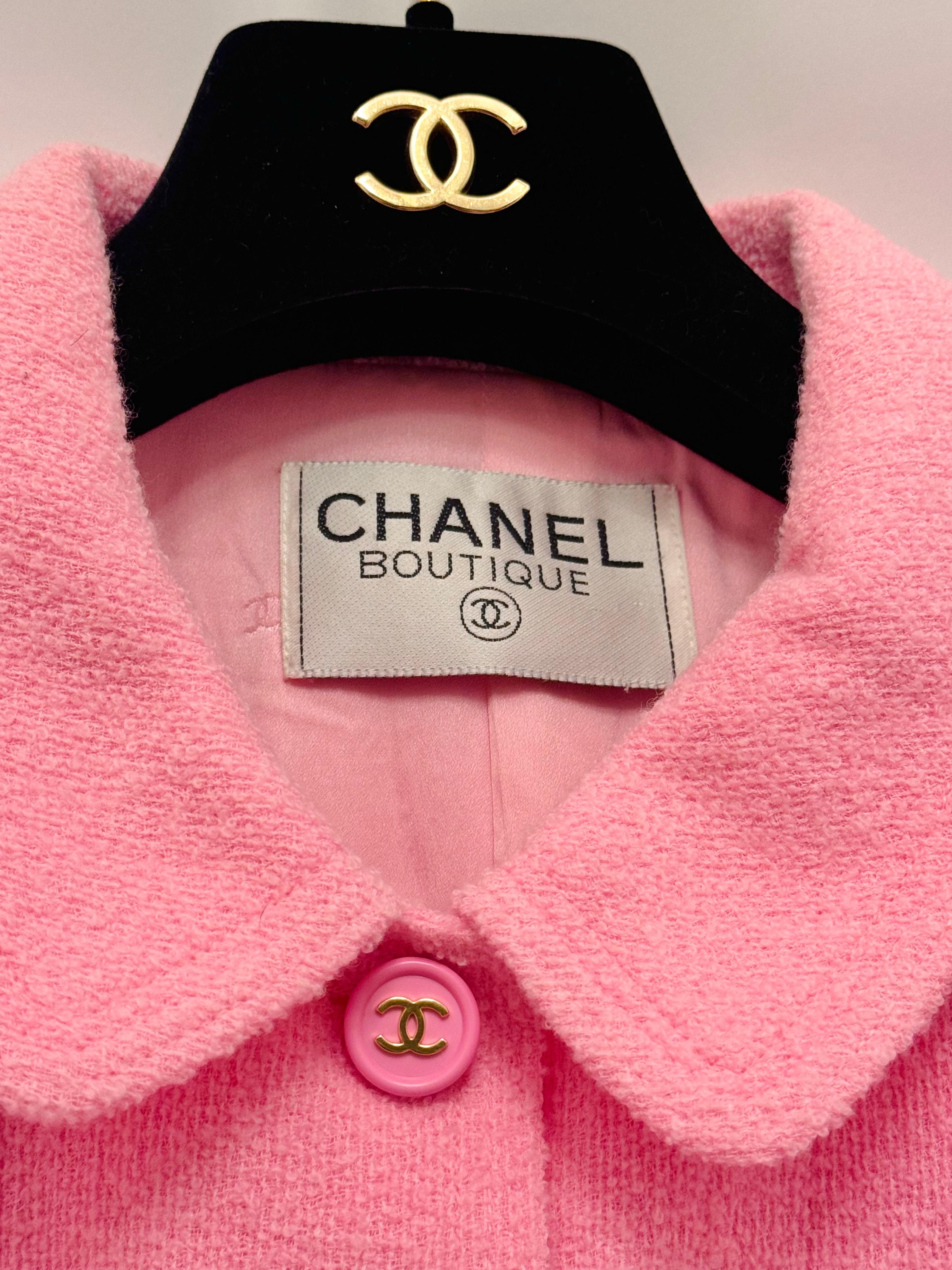 Chanel S/S 1997 falda de traje rosa chicle de Karl Lagerfeld en venta 10