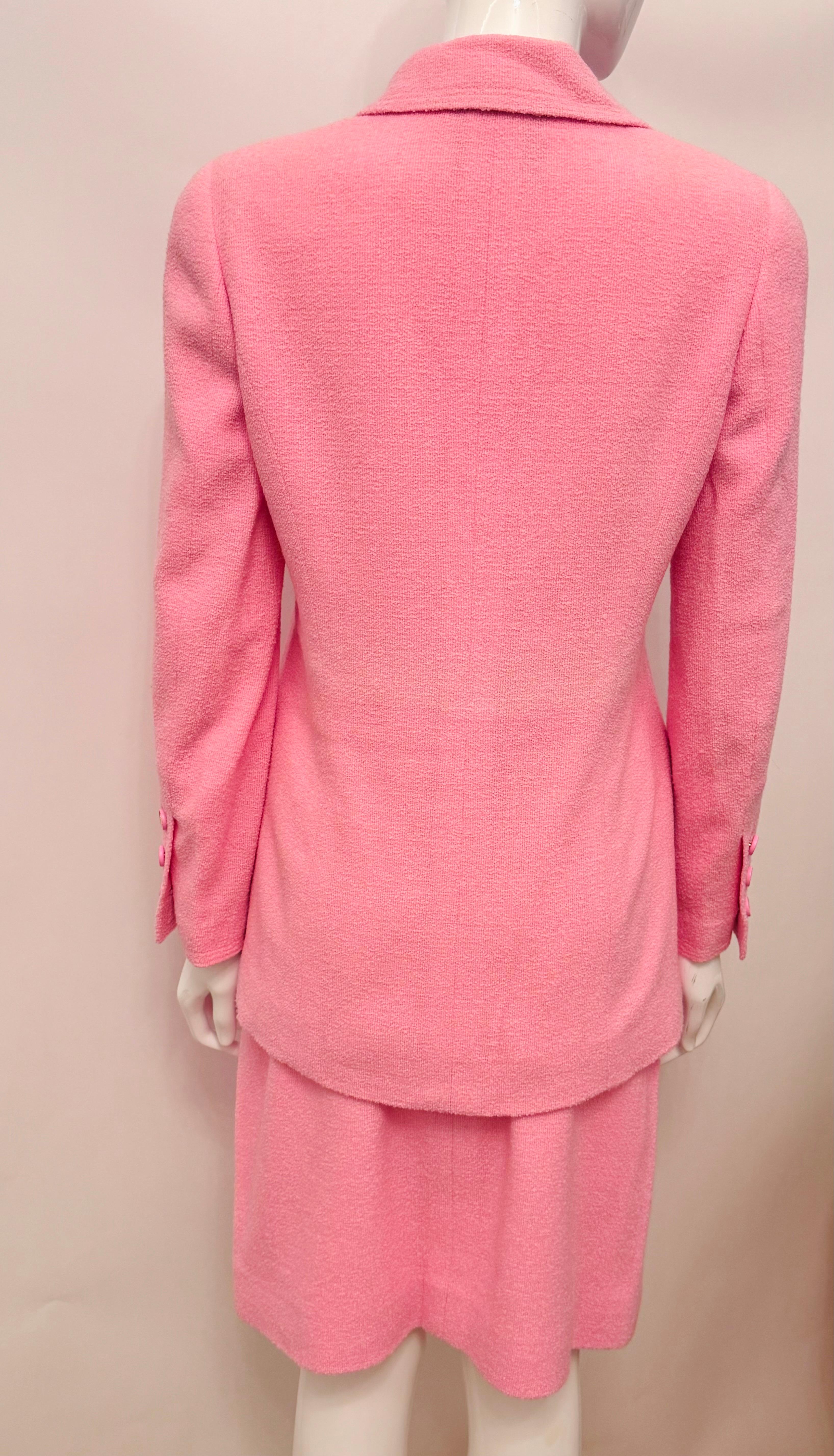 Chanel S/S 1997 falda de traje rosa chicle de Karl Lagerfeld en venta 12