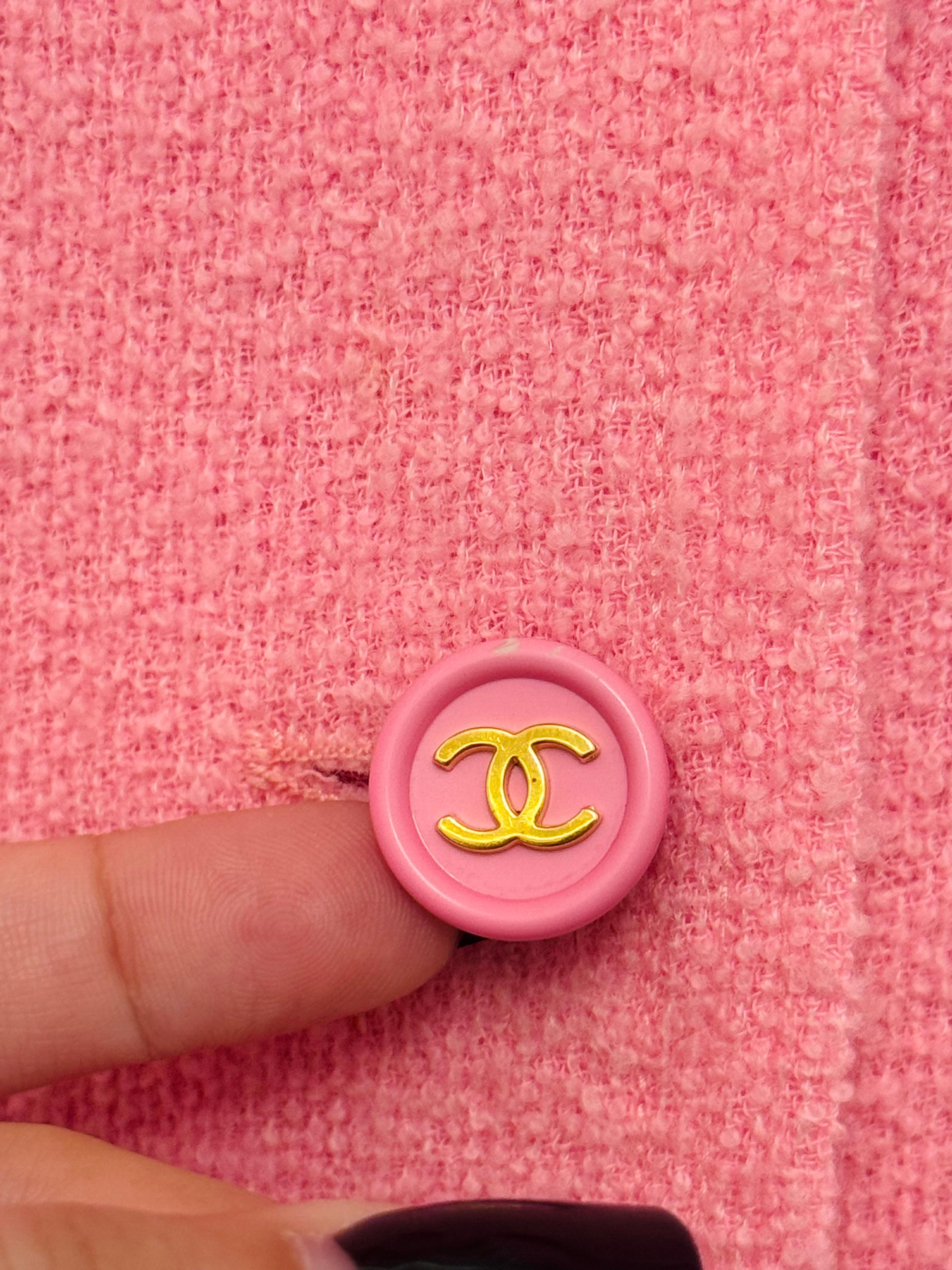 Chanel S/S 1997 falda de traje rosa chicle de Karl Lagerfeld en venta 13