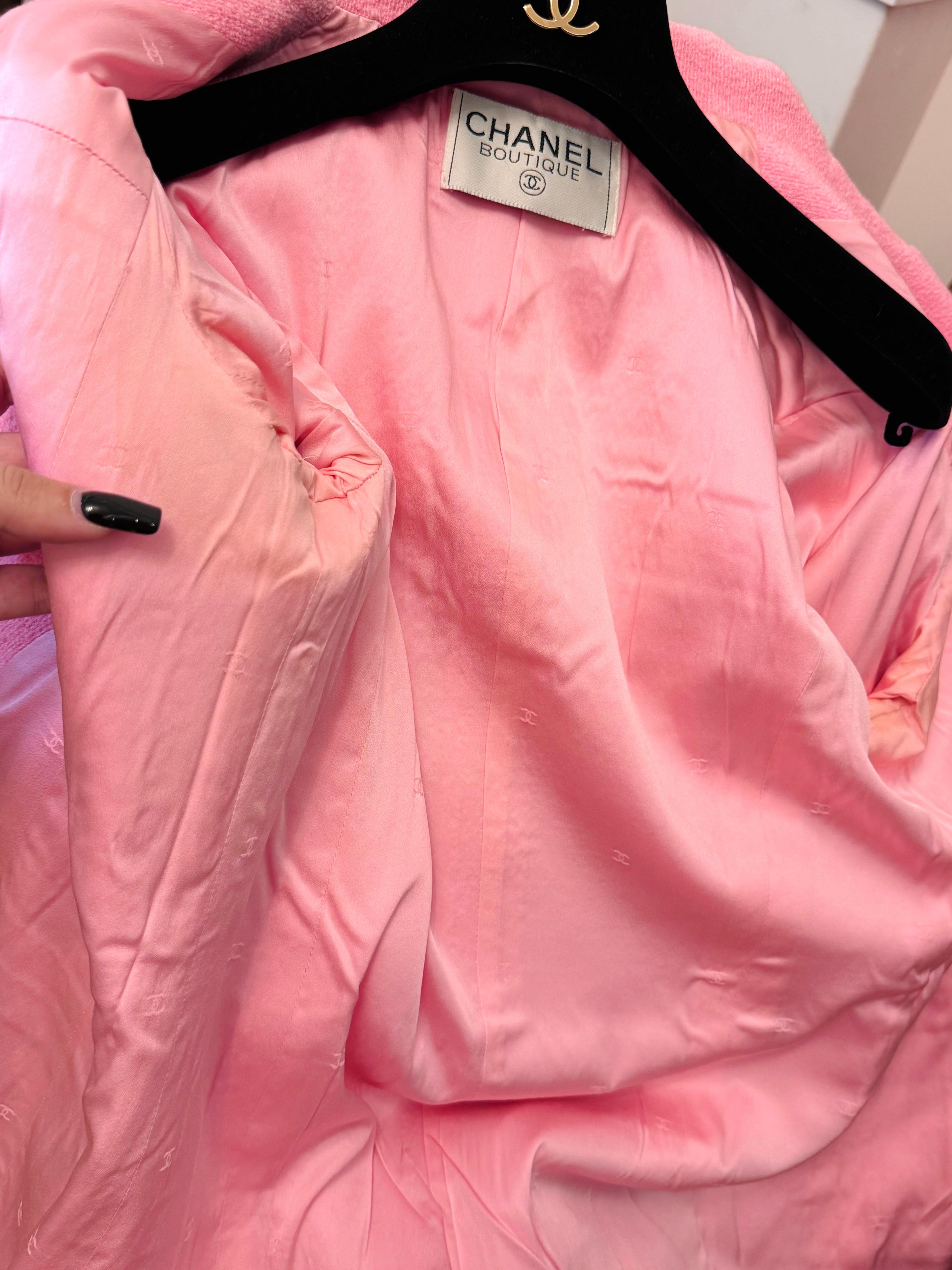 Chanel S/S 1997 falda de traje rosa chicle de Karl Lagerfeld en venta 15