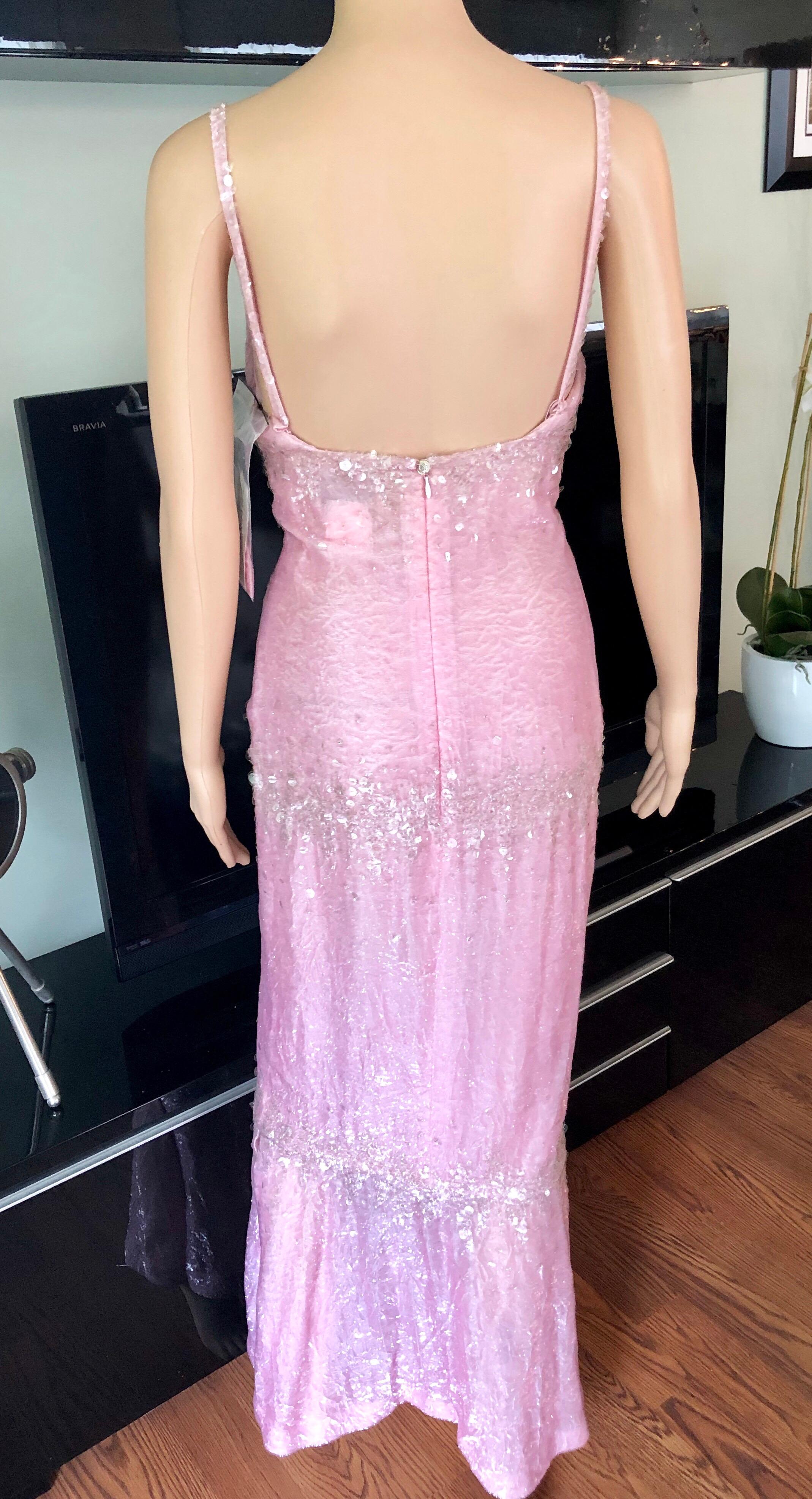 chanel pink gown