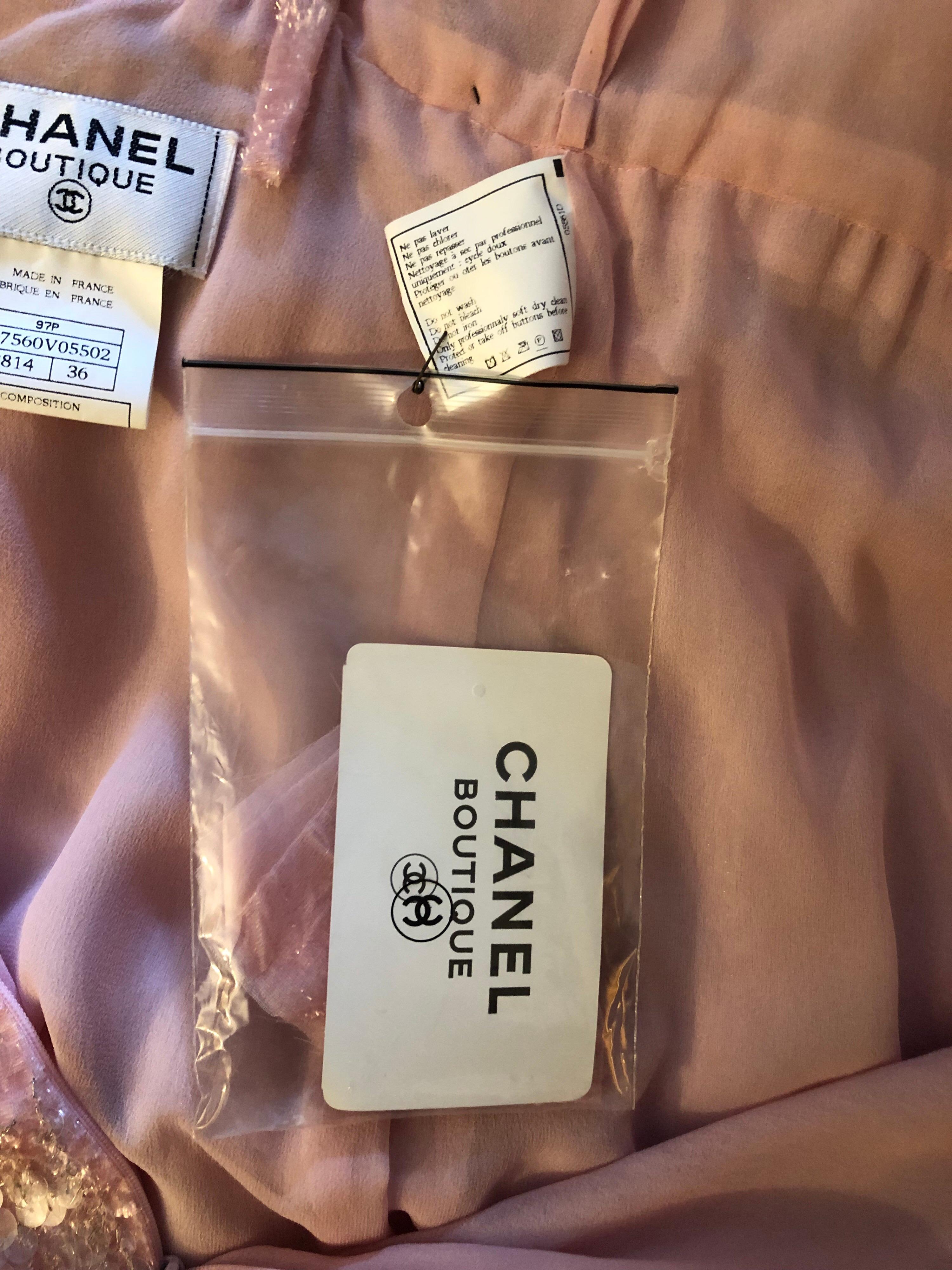 Chanel S/S 1997 Vintage Embellished Velvet Pink Dress Gown 1