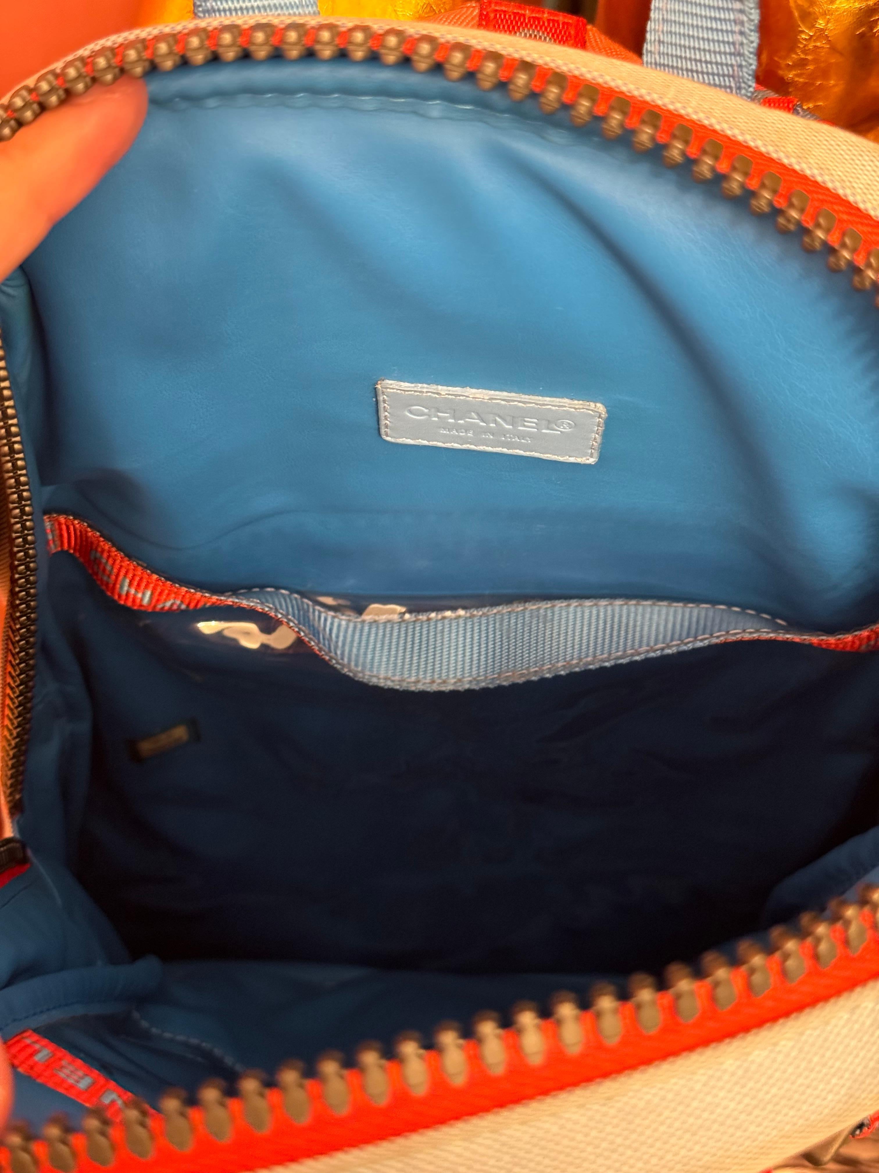 Chanel S/S 2002 nylon logo runway backpack For Sale 9