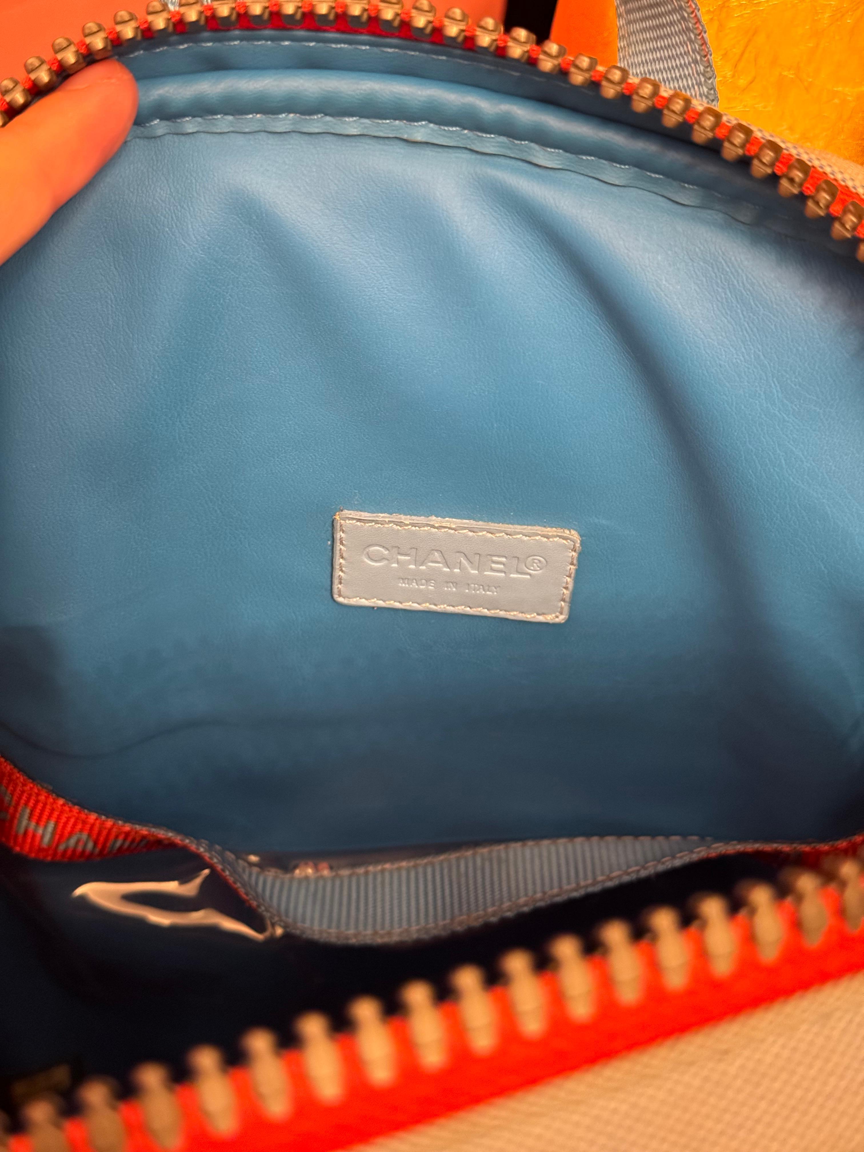 Chanel S/S 2002 nylon logo runway backpack For Sale 10