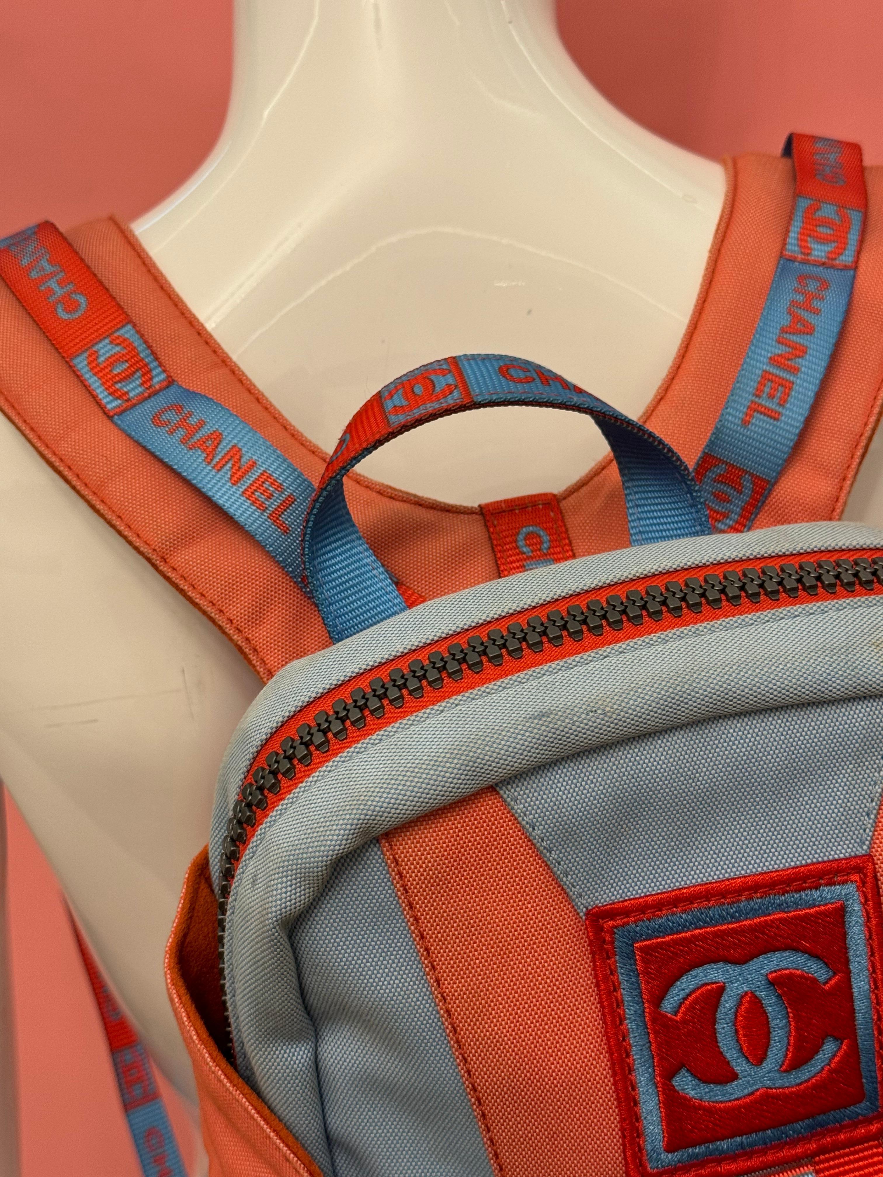 Women's or Men's Chanel S/S 2002 nylon logo runway backpack For Sale