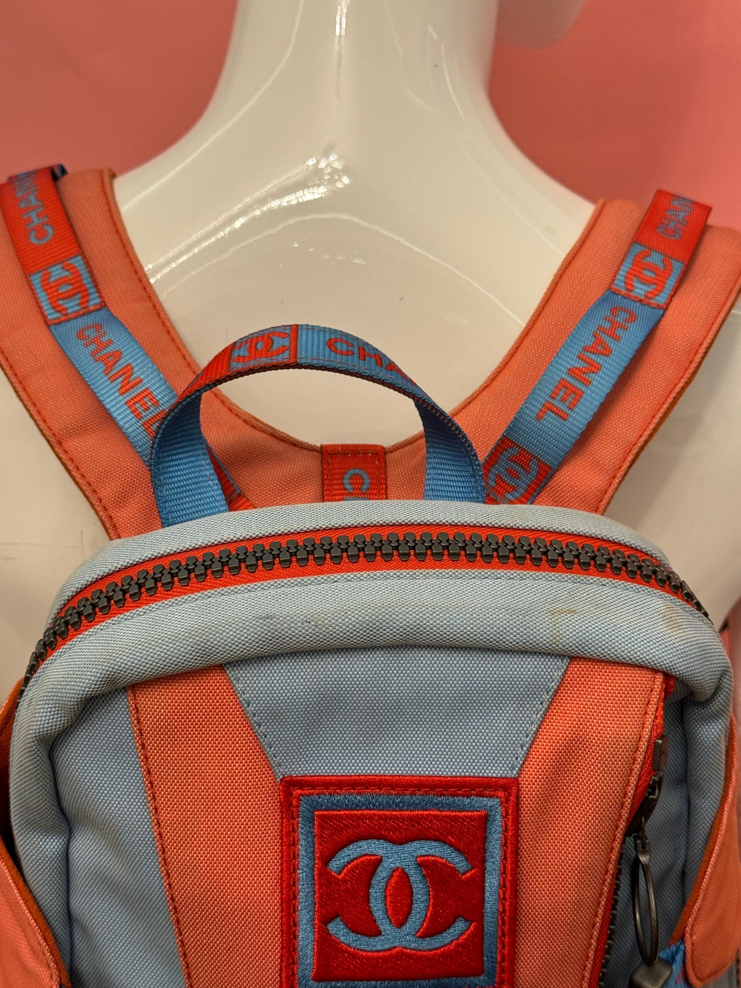 Chanel S/S 2002 nylon logo runway backpack For Sale 1