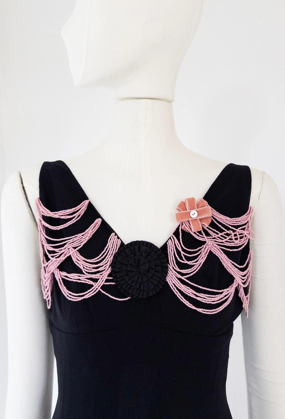 Chanel S/S 2003 RUNWAY Embellished Beaded Gown Dress Sz FR36 Karl Lagerfeld for Chanel en vente 1