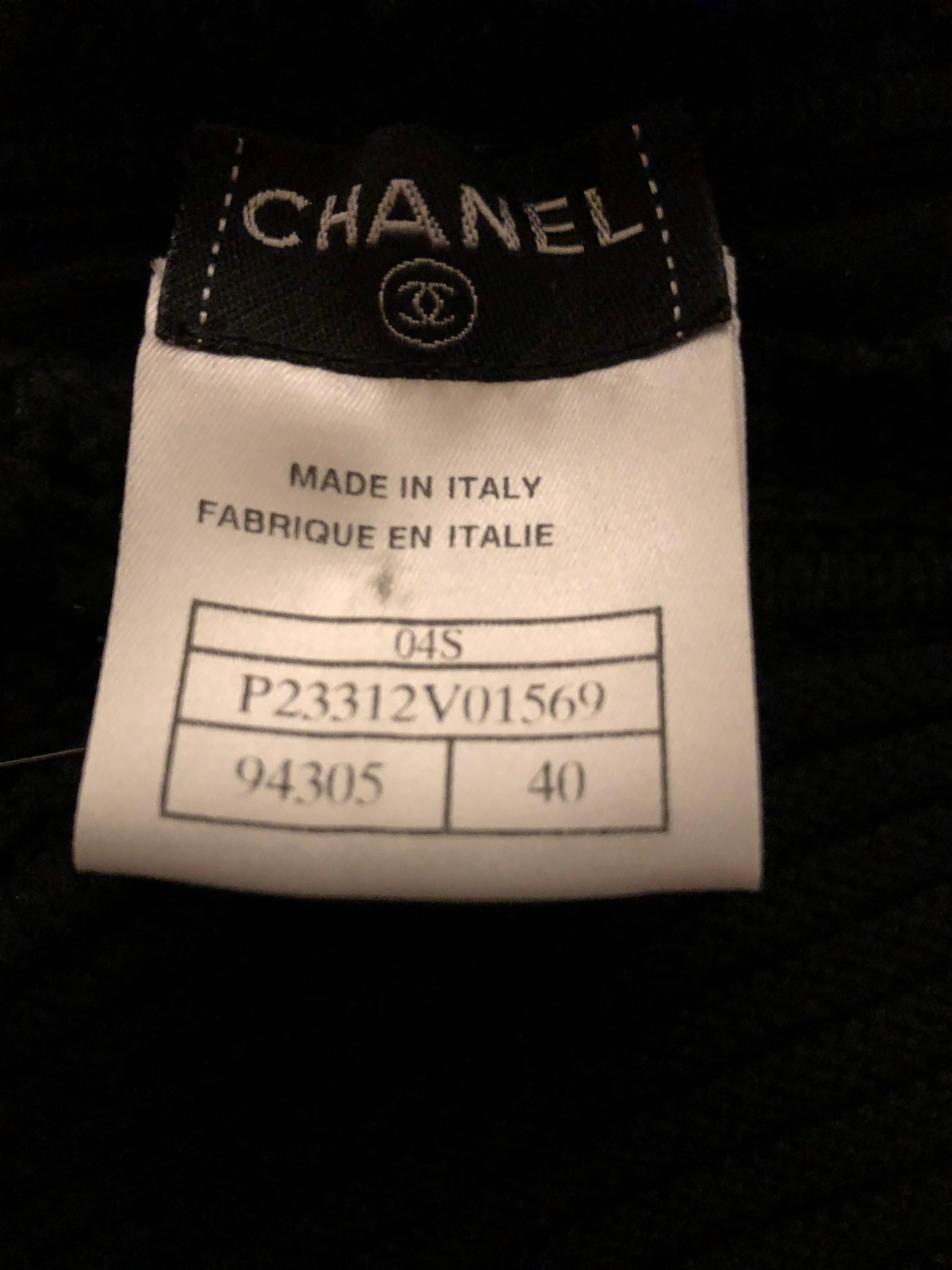 Chanel S/S 2004 Runway Open Knit Crochet Black Dress  3