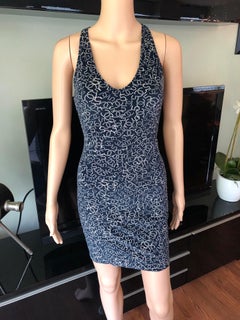 Chanel S/S 2006 CC Logo Monogram Print Velvet Mini Dress