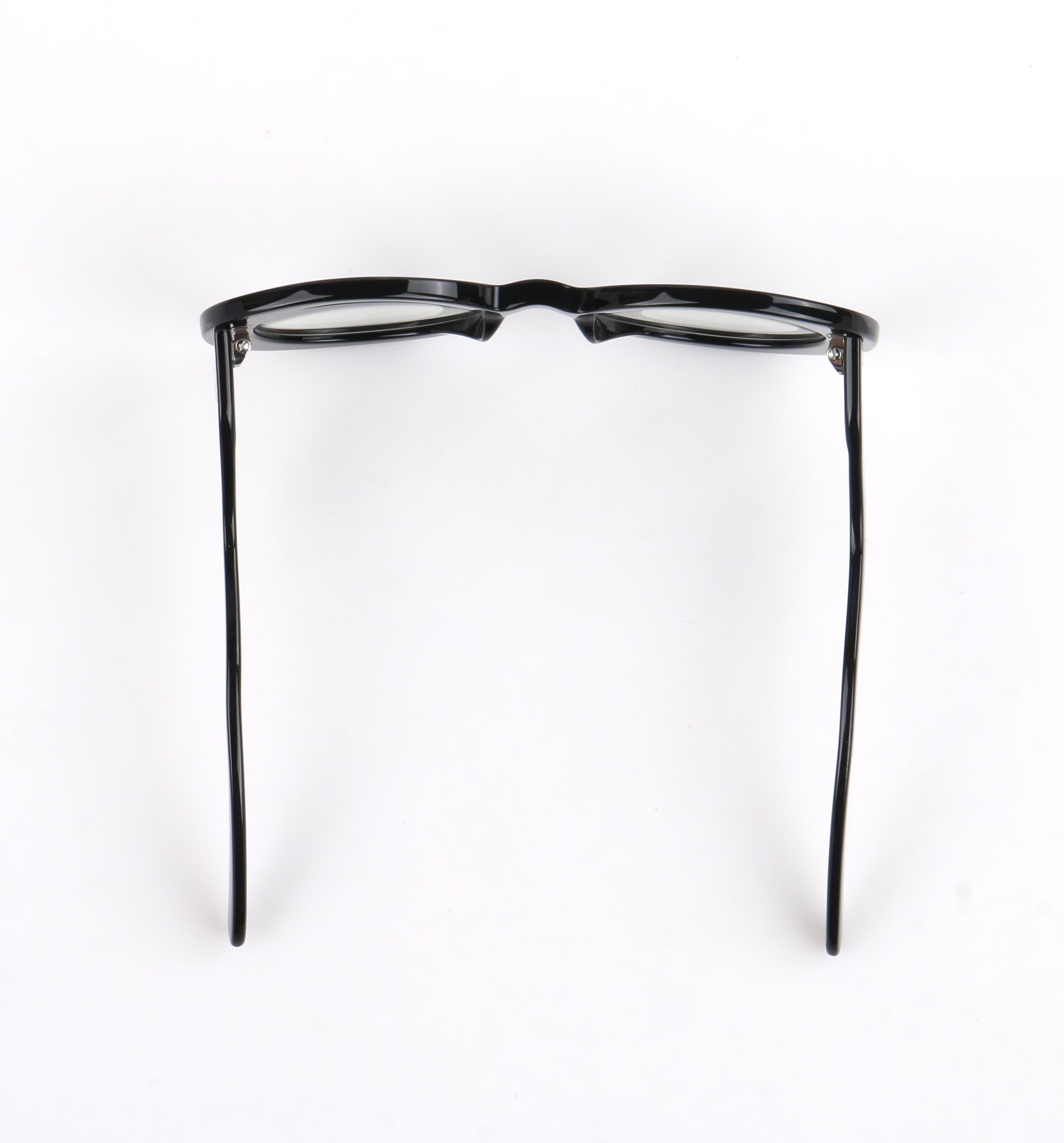 CHANEL S/S 2007 Black Round Half-Tint Sunglasses S5018    1