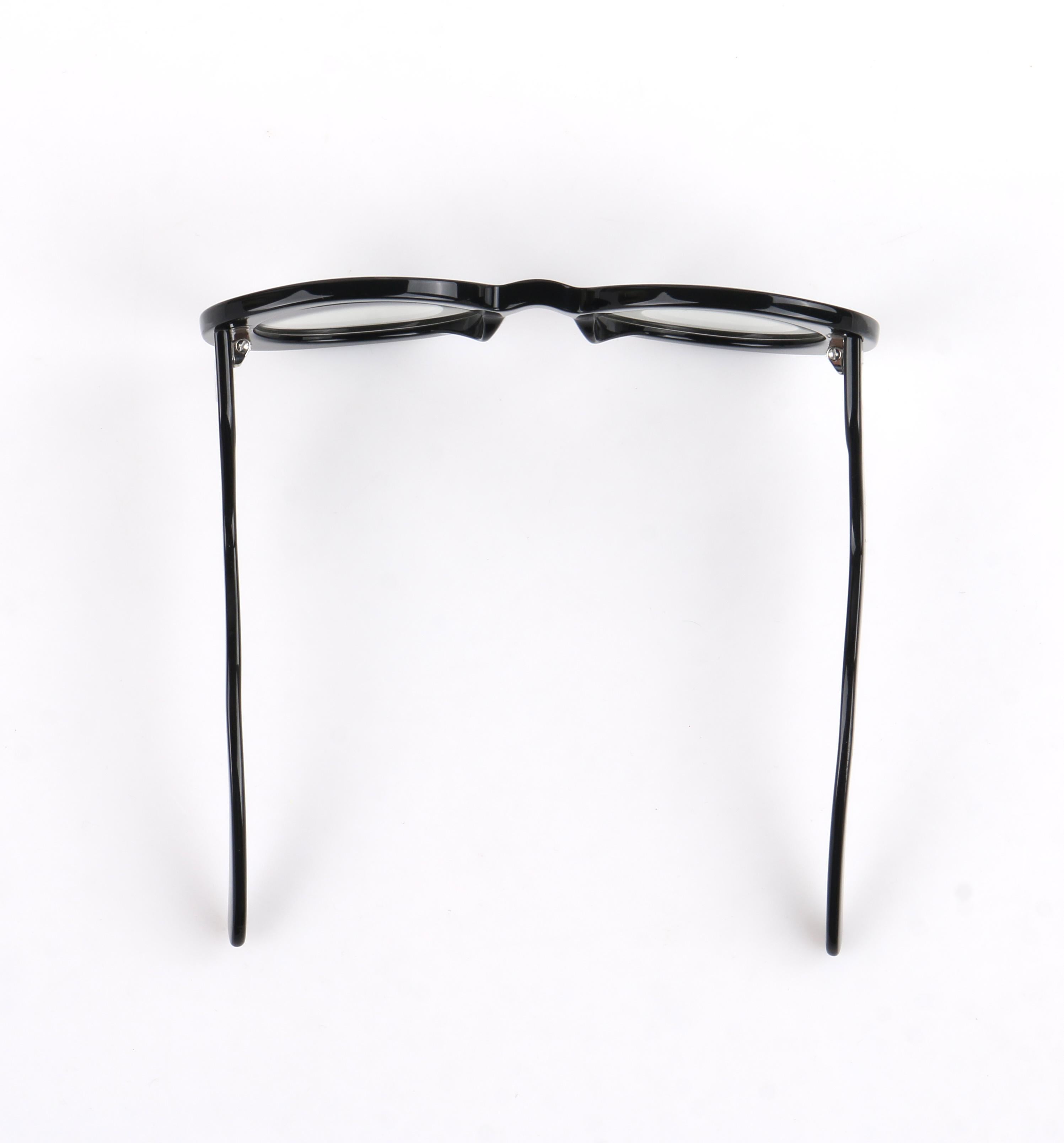 CHANEL S/S 2007 Black Round Half-Tint Sunglasses S5018 1