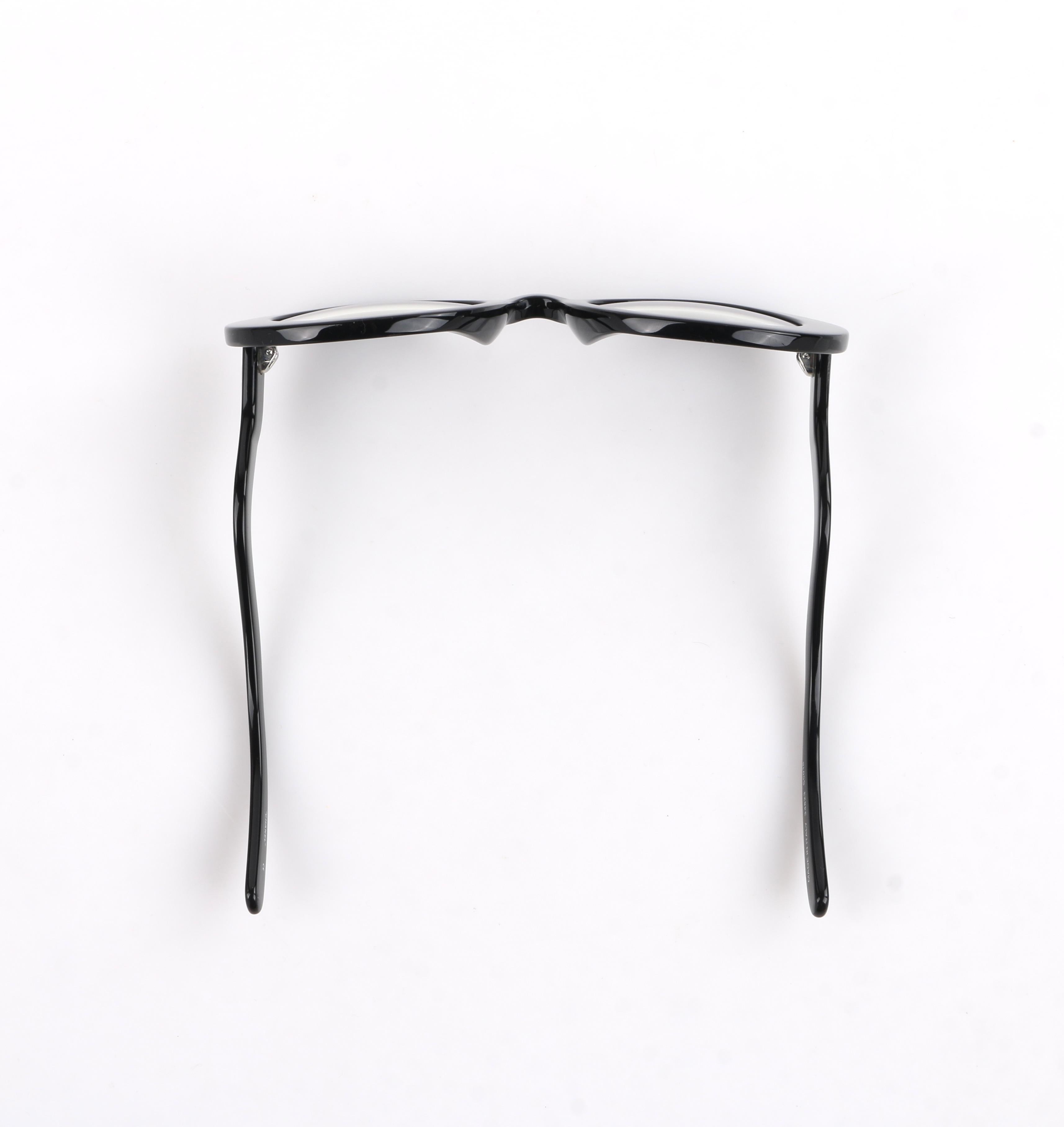 CHANEL S/S 2007 Black Round Half-Tint Sunglasses S5018    2
