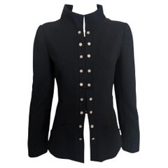 Chanel S/S 2007 Black Wool Double-Breasted Military Style Jacket