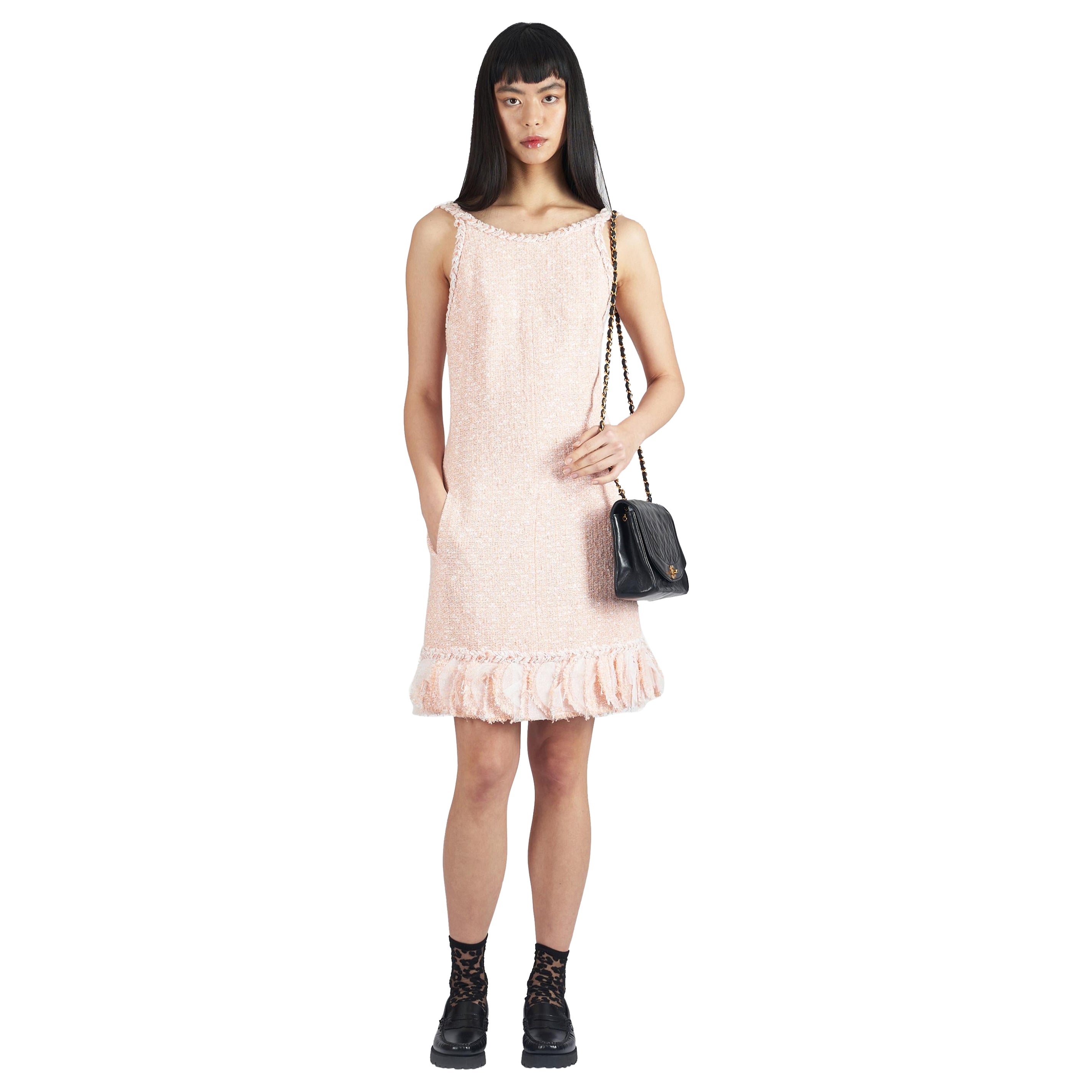 Chanel F/S 2007 Rosa Tweed-Kleid