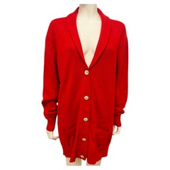 Chanel S/S 2008 by Karl Lagerfeld runway red cashmere cardigan