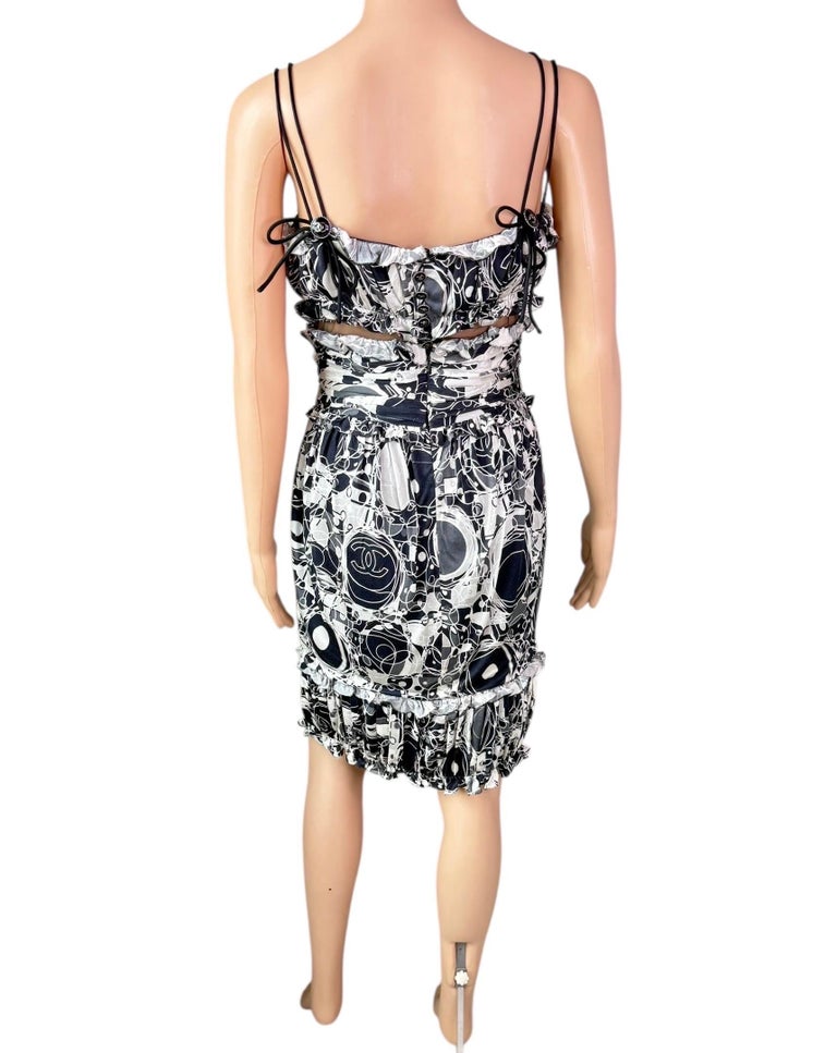 chanel print mini dress Chanel SS 2023 Pink and White Striped Mini Dress