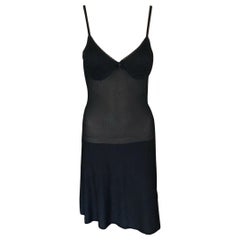 Chanel S/S 2008 Sheer Panel Lace Knit Black Dress 
