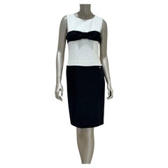 CHANEL S/S 2009 Black & White Tweed Bow Dress sz.38