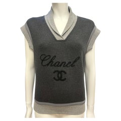 Sudadera con logo Chanel S/S 2010 de algodón gris