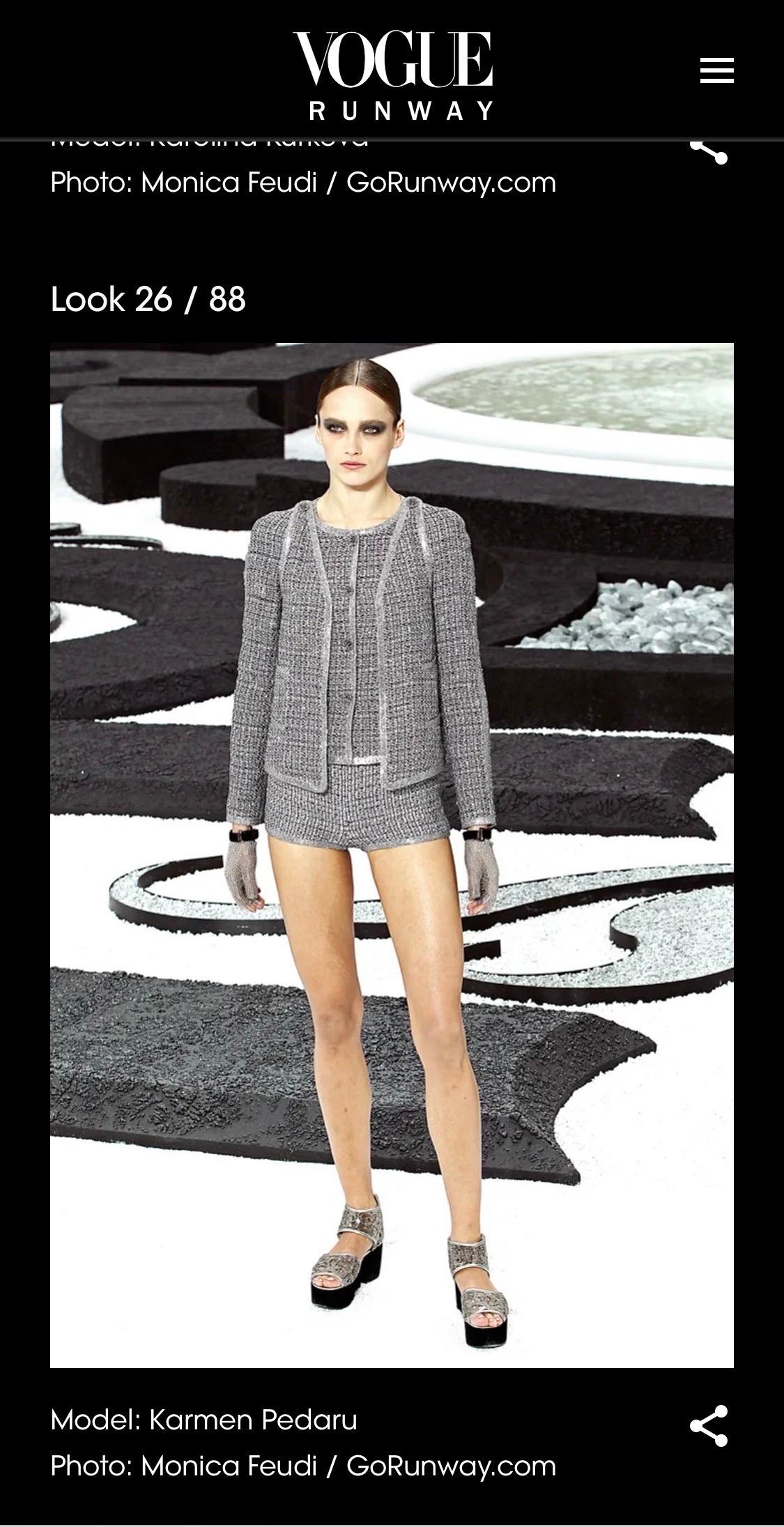 Chanel S/S 2011 Runway CC Logo Crystal Embellished Mini Shorts  For Sale 5