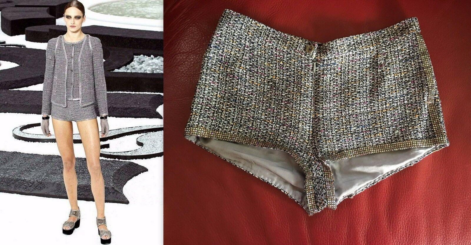 Chanel S/S 2011 Runway CC Logo Crystal Embellished Mini Shorts  For Sale 6