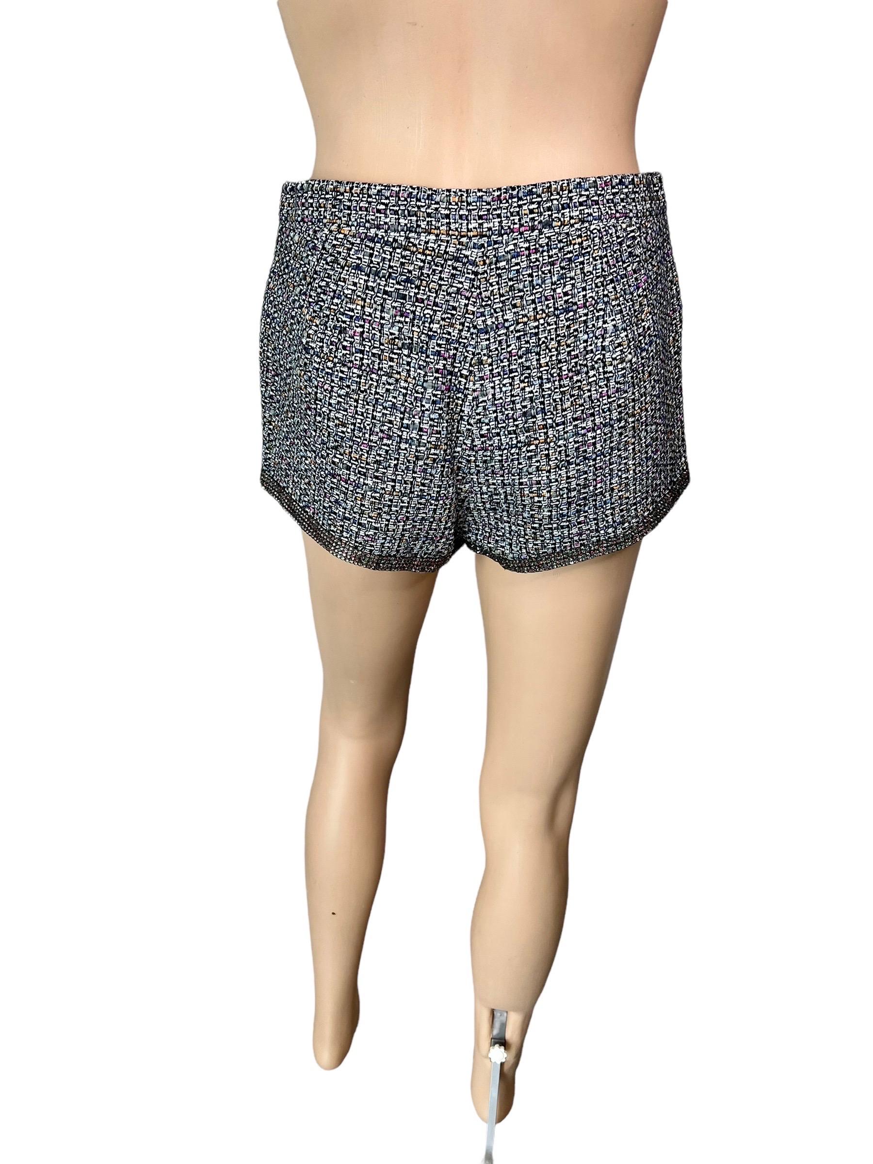 Women's Chanel S/S 2011 Runway CC Logo Crystal Embellished Mini Shorts  For Sale