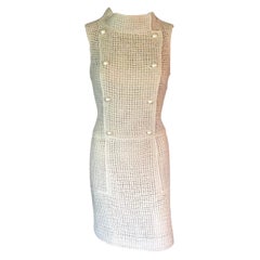 Chanel S/S 2013 Runway Open Knit Double Breasted Ivory Dress