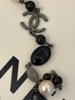 Chanel S/S 2014 by Karl Lagerfeld semi Precious stones & pearl sautoir necklace
