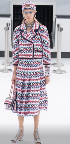 Chanel S/S 2016 airlines collection runway fingerless gloves by Karl Lagerfeld