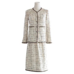 Chanel P/E 2017 Robot Cocobot Oro Bianco Nero Fantasia Tweed 17S Giacca Abito