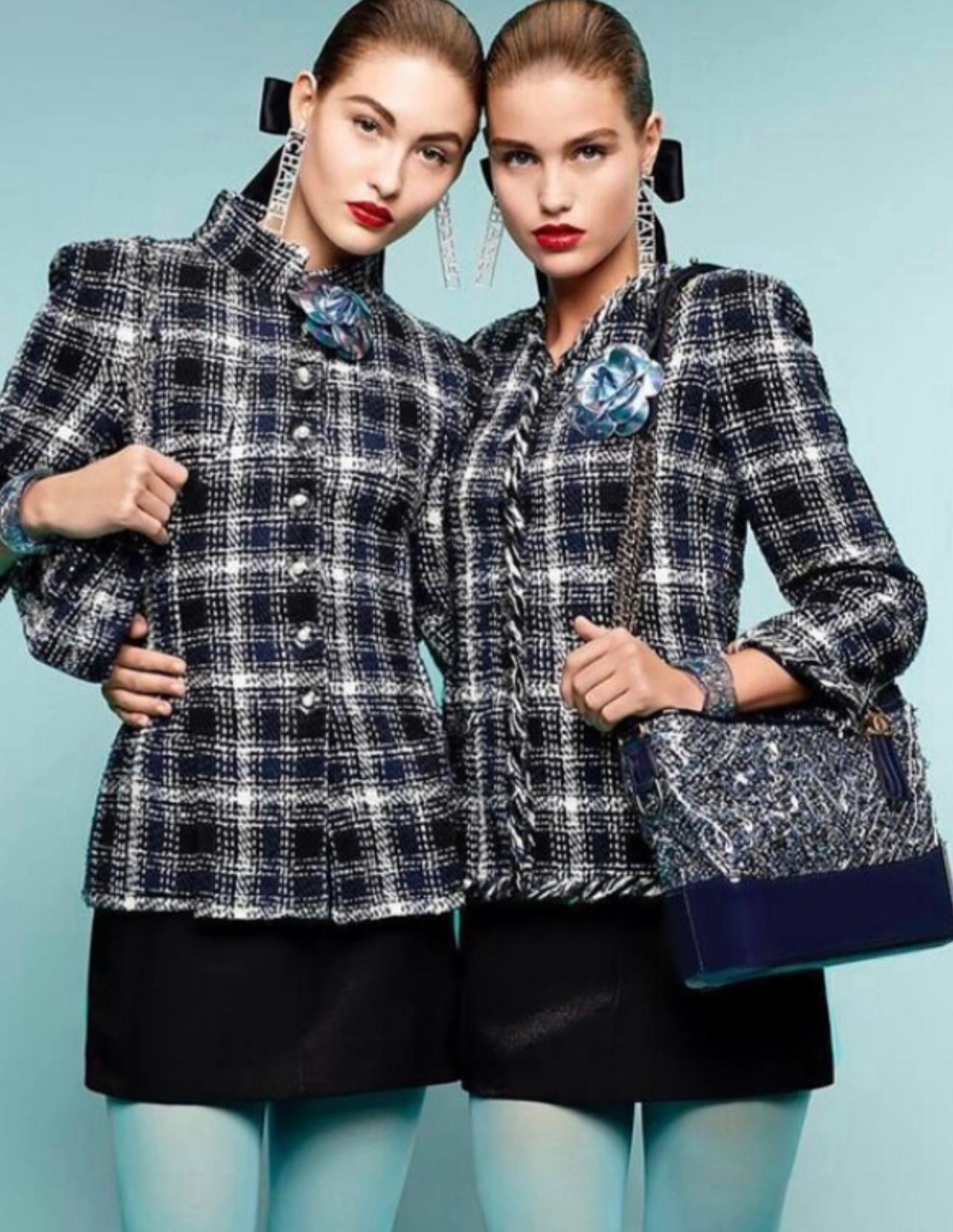 Women's Chanel S/S 2018 runway fantasy tweed jacket by Karl Lagerfeld For Sale
