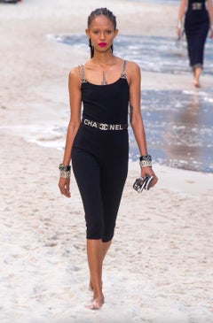 Chanel S/S 2019 Black Pearl Straps Runway 19S 19P Romper Jumpsuit