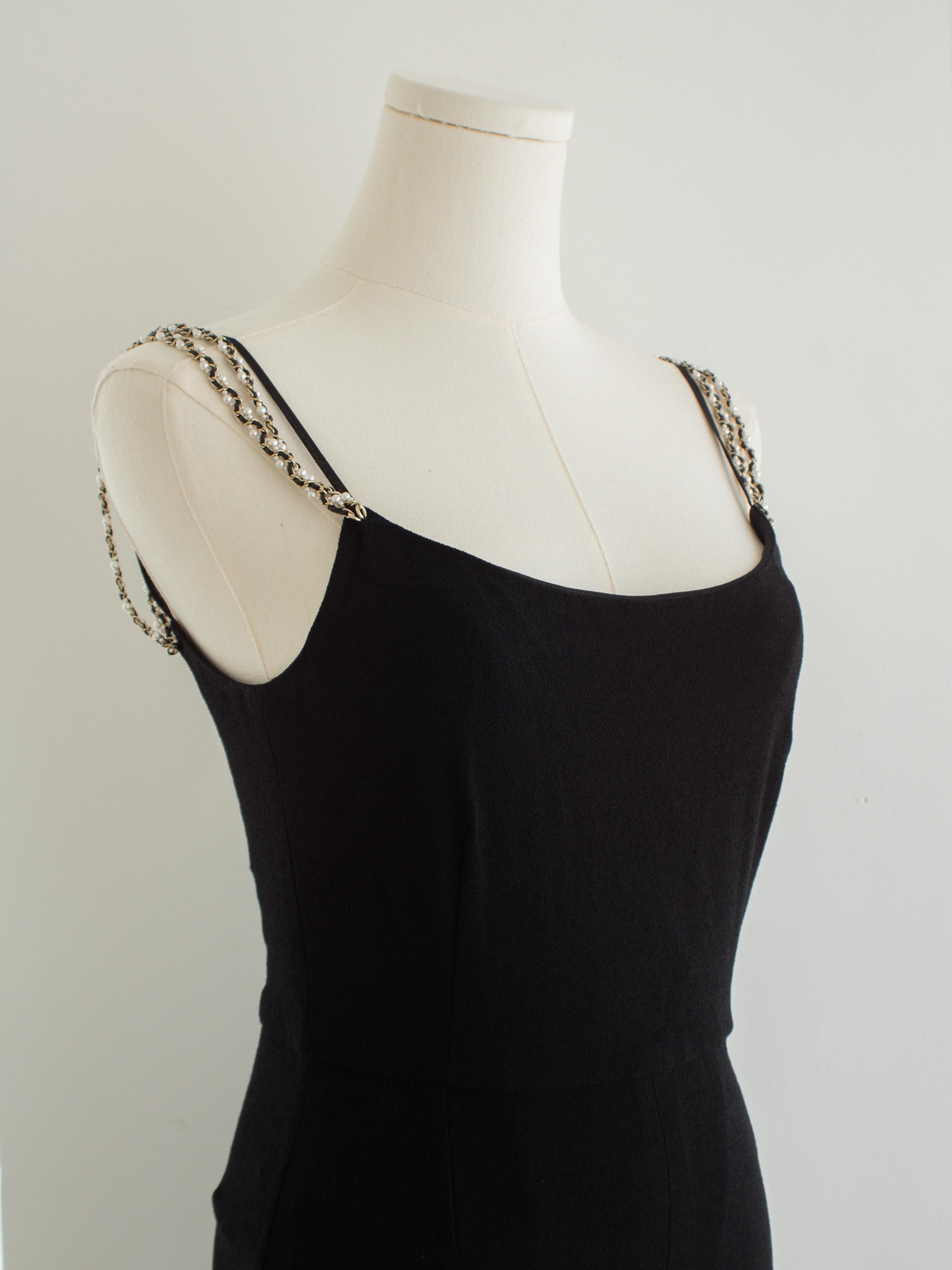 Chanel S/S 2019 Negro Tirantes Perla Pasarela 19S 19P Romper Mono en venta 1