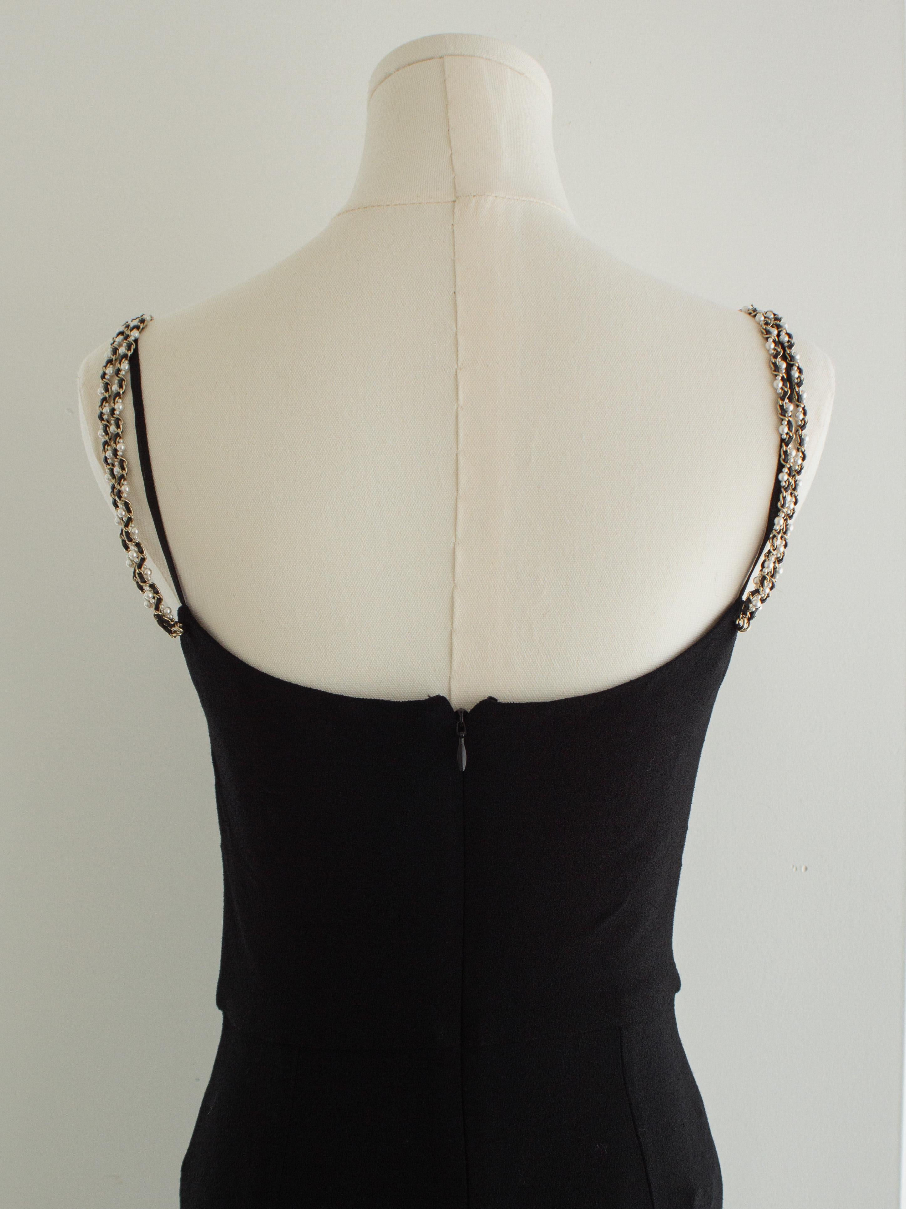 Chanel S/S 2019 Negro Tirantes Perla Pasarela 19S 19P Romper Mono en venta 3