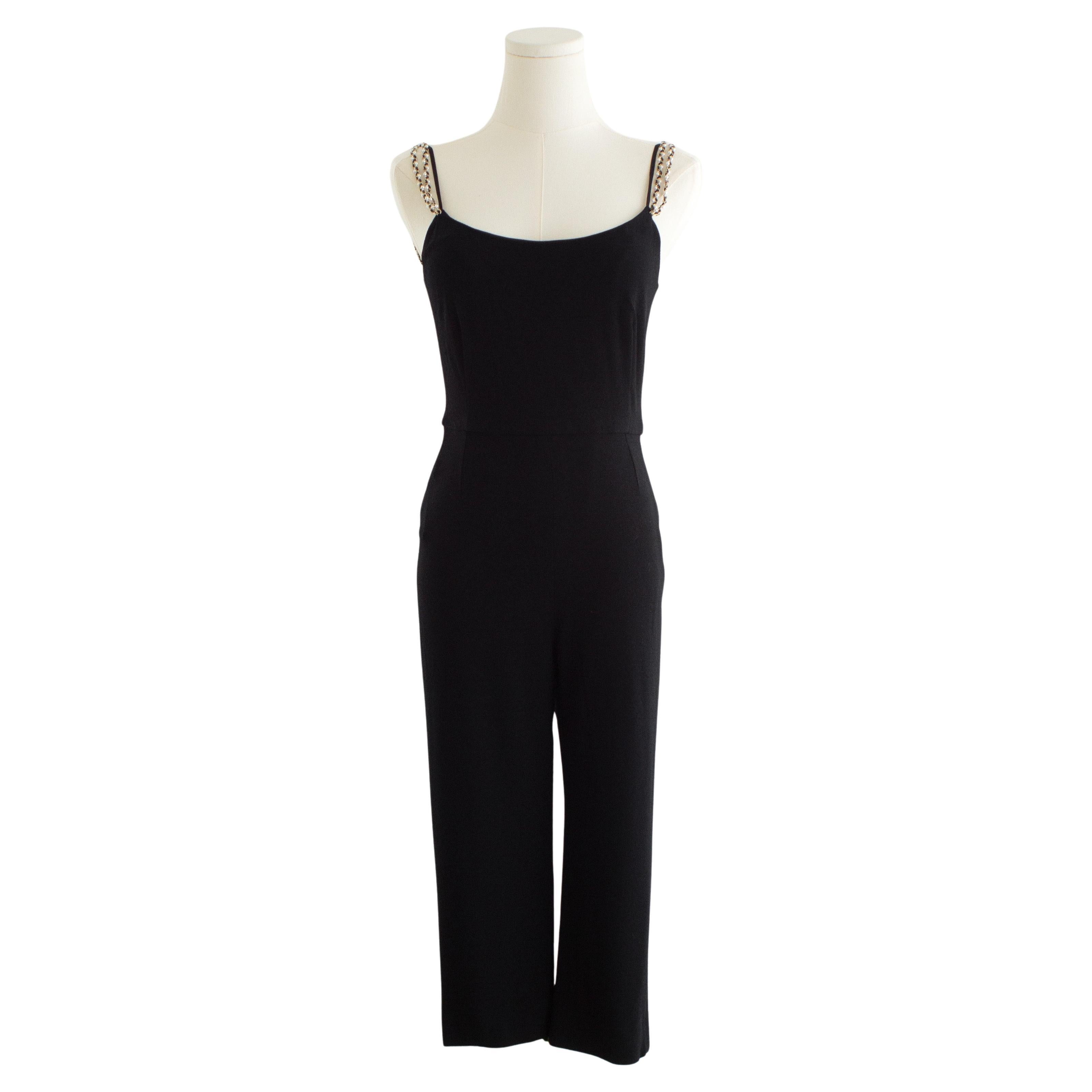 Chanel S/S 2019 Black Pearl Straps Runway 19S 19P Romper Jumpsuit