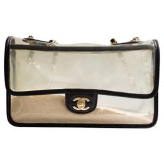 Chanel S/S 2019 By The Sea PVC Transparent Sand 19P Classic Flap Bag