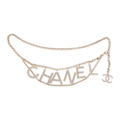 Chanel S/S 2019 Crystal Logo Gold Chain Belt