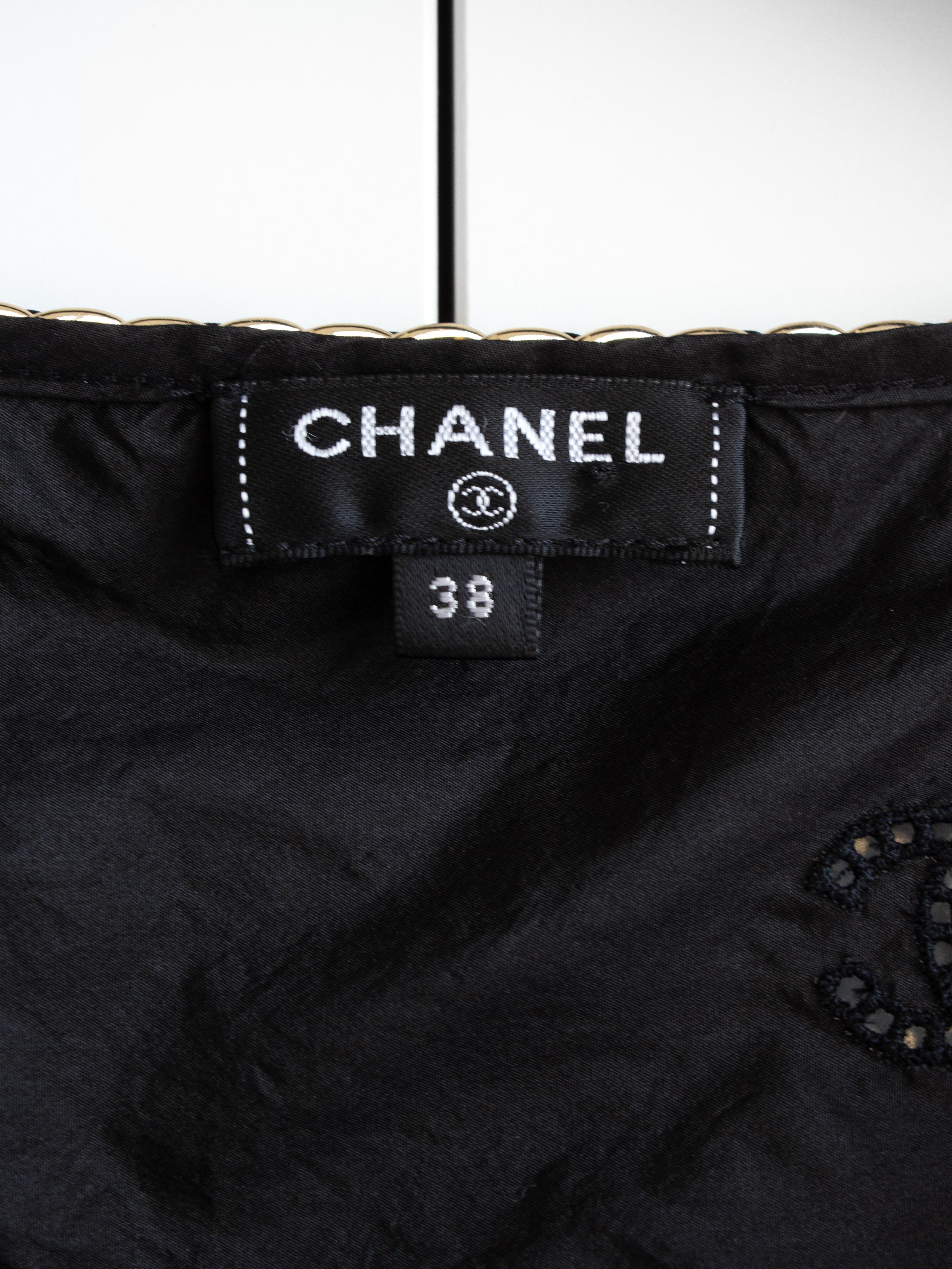 Chanel S/S 2019 Pre-Collection Black CC Logo Gold Chain 19P Crop Top 1